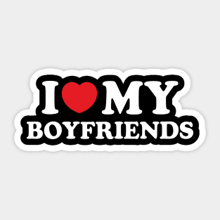 Y2K Funny Slogan I Love My Boyfriends II Sticker